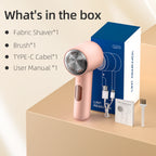 Fabric Shaver, Lint Remover Rechargeable, Electric Portable Sweater Defuzzer with 3 Speeds, 6 Leaf Blades, Digital LED Display to Remove Pilling for Clothes, Furniture, Sweater, Couch, Blanket- Pink