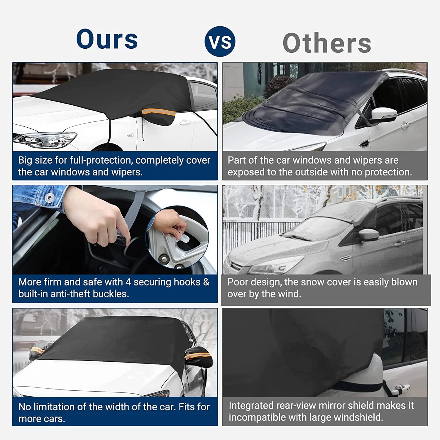 Car Windshield Snow & Ice Cover – All-Weather Protection (One Size)
