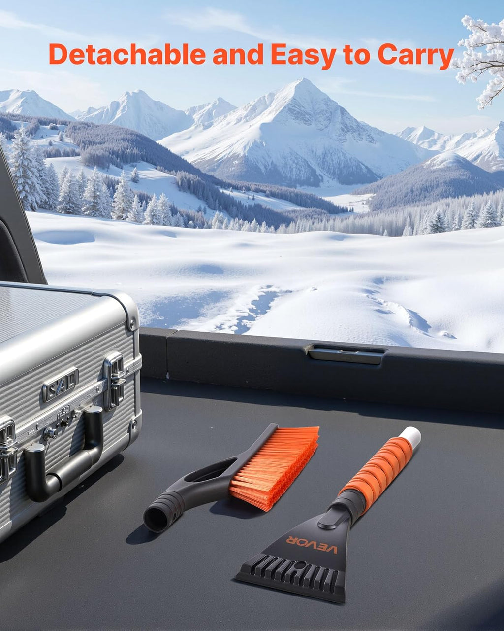 Snow Brush & Ice Scraper for Car Windshield – 27-Inch Aluminium Winter Tool