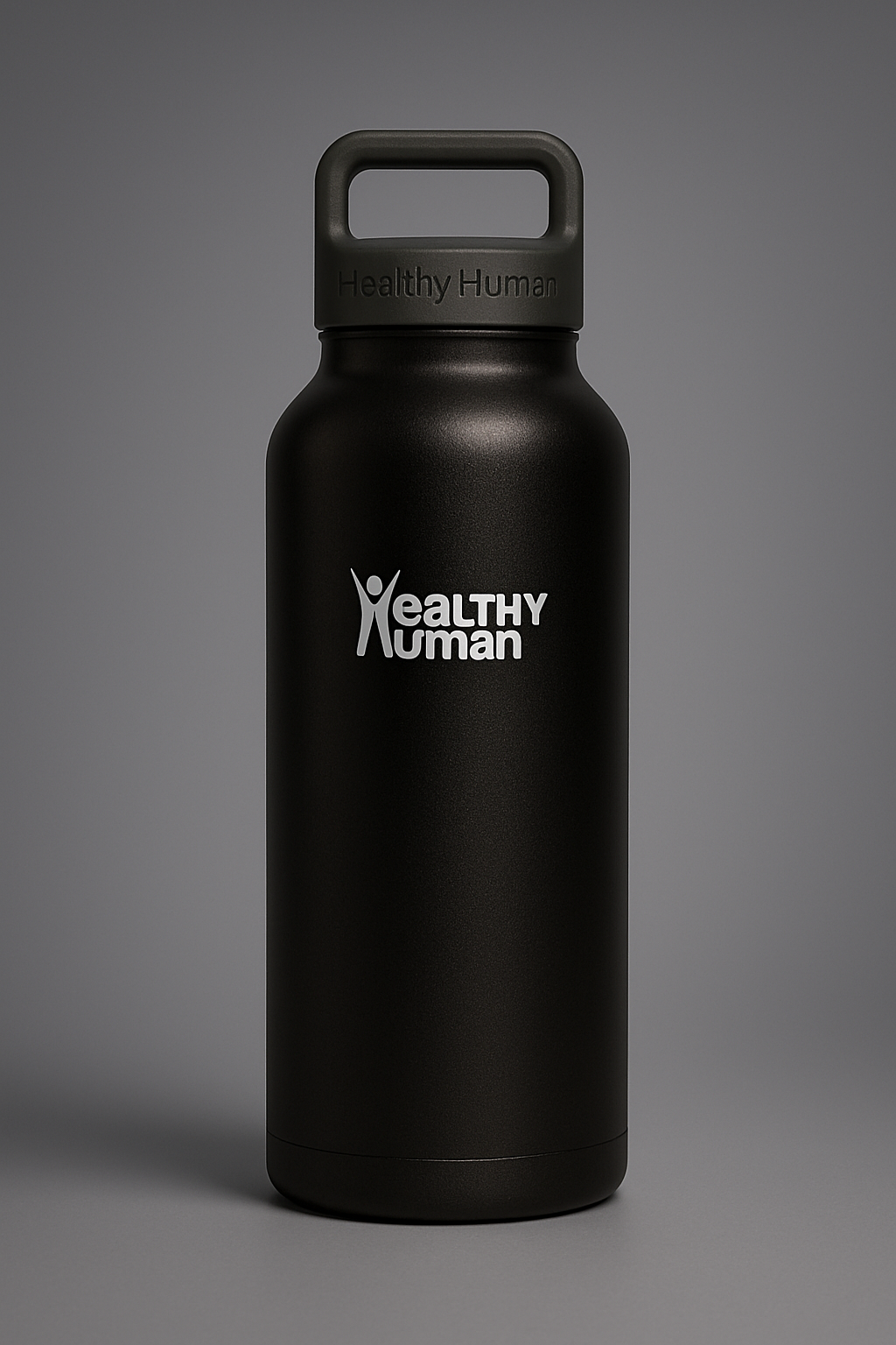 Stainless Steel Water Bottle | Double Walled Vacuum Insulated Water Thermos for Adults | Eco-Friendly Travel Bottles with Leak Proof Lid (Pure Black, 32 Oz/ 946 ML)