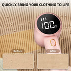 Fabric Shaver, Lint Remover Rechargeable, Electric Portable Sweater Defuzzer with 3 Speeds, 6 Leaf Blades, Digital LED Display to Remove Pilling for Clothes, Furniture, Sweater, Couch, Blanket- Pink