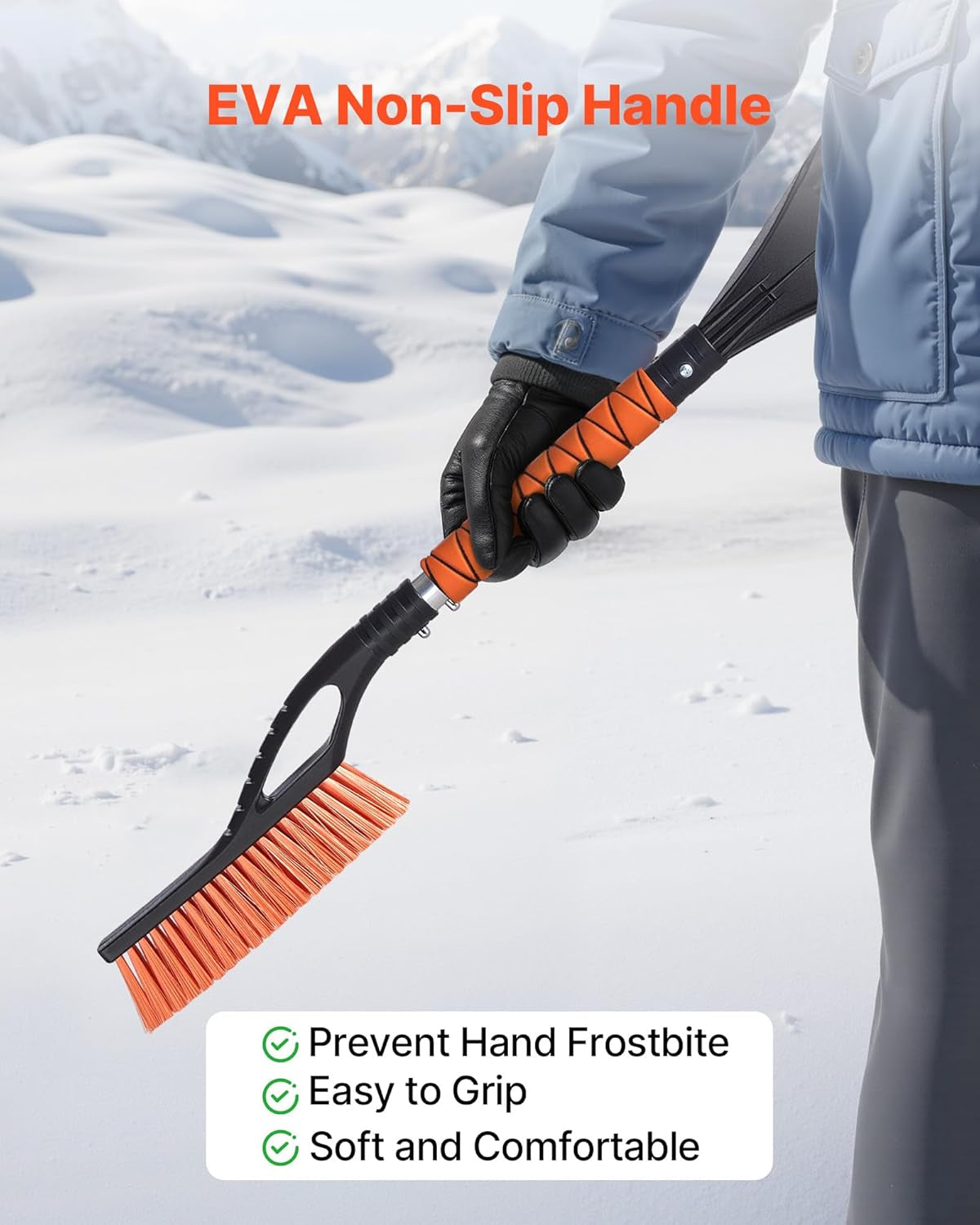 Snow Brush & Ice Scraper for Car Windshield – 27-Inch Aluminium Winter Tool