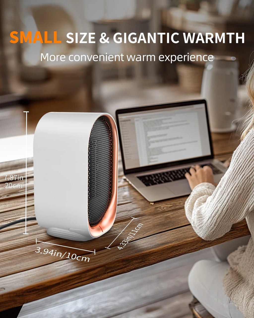 Electric Heater, Small Portable Heaters for Indoor Use, Mini Space Heater for Office Patio Garage Home Use, Desk Ceramic Heaters with Overheat & Tip-Over Protection
