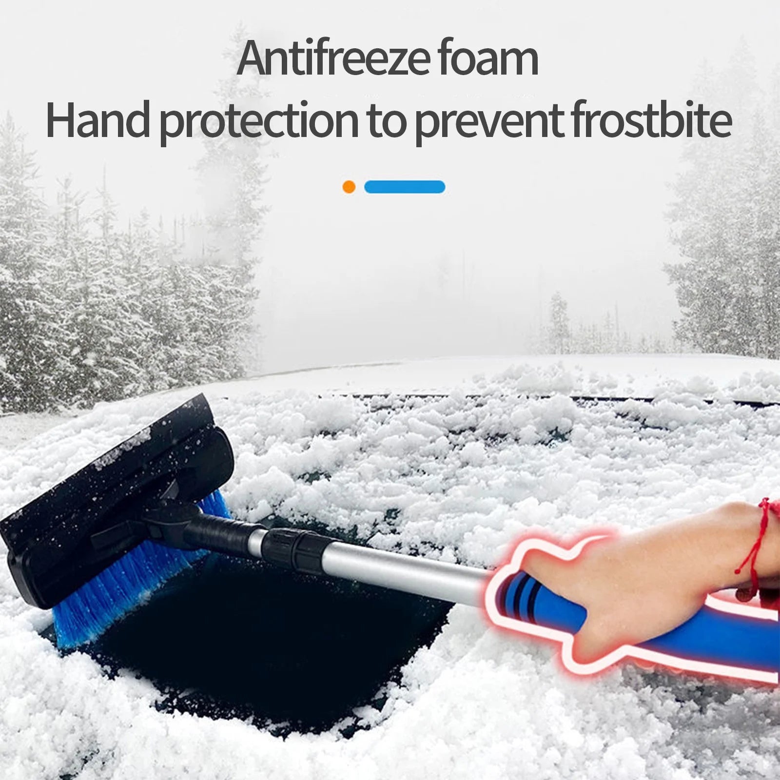 Extendable Snow Brush & Ice Scraper – Multi functional Winter Car Cleaning Tool
